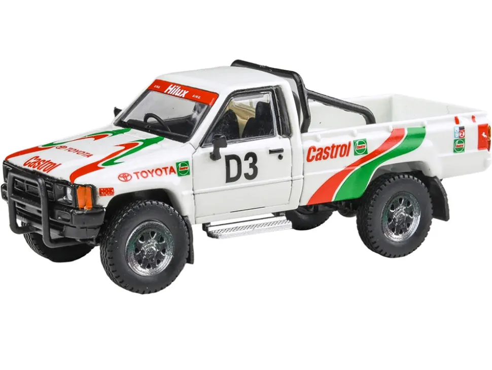 Toyota Hilux Pickup Truck #D3 "Castrol" White with Graphics "Rustenburg 400 Rally" (1995) 1/64 Diecast Model Car by Paragon Models