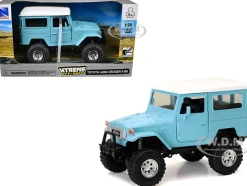 Toyota Land Cruiser FJ40 Light Blue with White Top "Xtreme Off-Road" Series 1/24 Diecast Model by New Ray