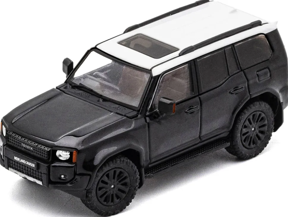 Toyota Land Cruiser Prado 250 Black with White Top 1/64 Diecast Model Car by GCD