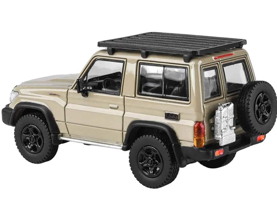 2023 Toyota Land Cruiser 71 Sandy Taupe "70th Anniversary" with Roofrack 1/64 Diecast Model Car by Paragon Models