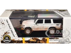 2014 Toyota Land Cruiser 76 White (Dirty Off Road Effect) 1/64 Diecast Model Car by Paragon Models