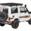 2023 Toyota Land Cruiser 71 White "70th Anniversary" with Stripes and Roofrack 1/64 Diecast Model Car by Paragon Models