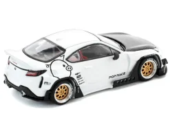 Toyota Pandem GR86 White with Carbon Hood "Enigma Exclusive Edition" 1/64 Diecast Model Car by Pop Race