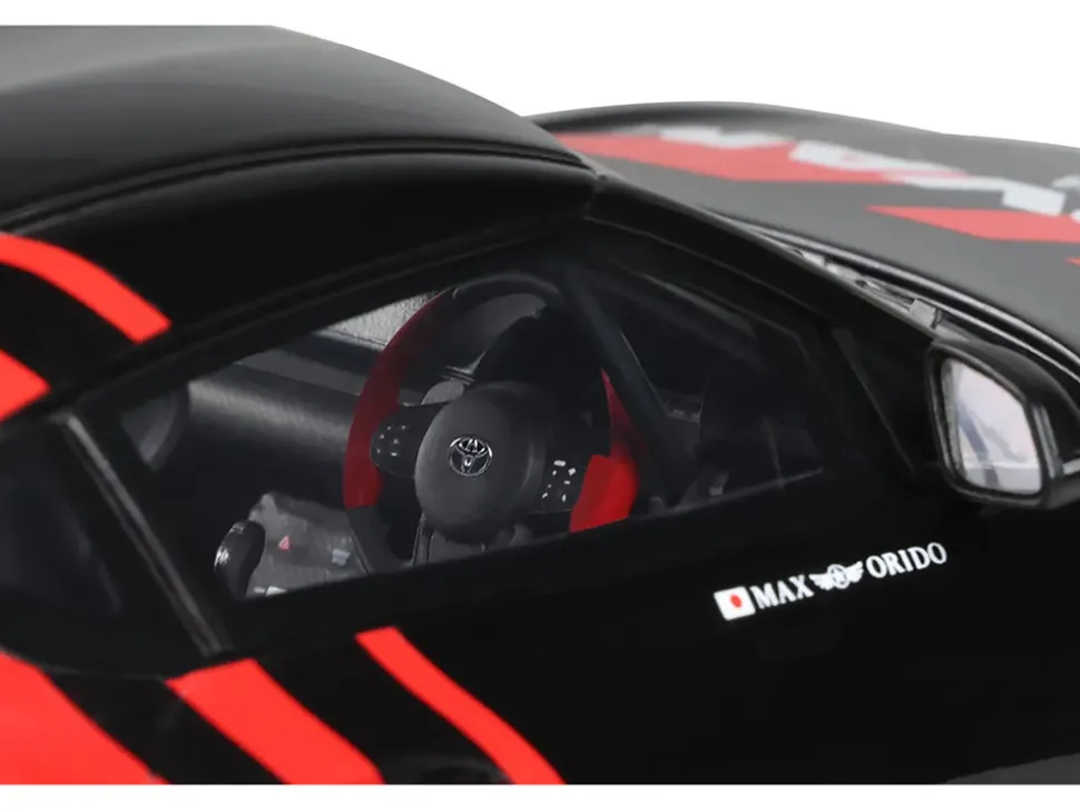 2020 Toyota Supra GR RHD (Right Hand Drive) "Advan" Black and Red 1/18 Model Car by GT Spirit