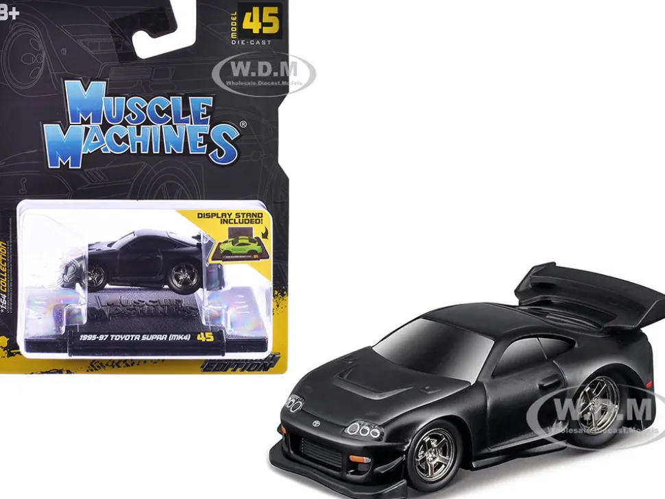 1995-97 Toyota Supra (MK4) Matt Black 1/64 Diecast Model Car by Muscle Machines