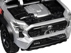 2024 Toyota Tacoma TRD Off Road Edition Pickup Truck Silver Metallic with TRD Stripes with Sunroof and Wheel Rack Limited Edition to 2400 pieces Worldwide 1/24 Diecast Model Car