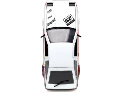 1986 Toyota Trueno AE86 RHD Right Hand Drive #25 White Graphics Aggretsuko Diecast Figure Aggretsuko Anime Hollywood Rides Series 1/24 Diecast Model Car by Jada 33725