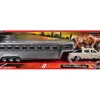 Toyota Tundra Pro Pickup Truck Beige with Horse Trailer Chrome and Horse Figures "Long Haul Truckers" Series 1/32 Diecast Model by New Ray