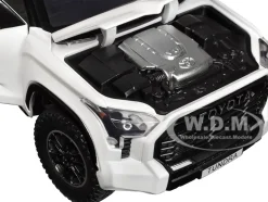 2023 Toyota Tundra TRD 4x4 Pickup Truck White Metallic with Sunroof and Wheel Rack 1/24 Diecast Model Car H08555R-WH
