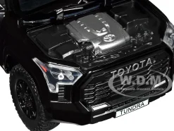 2023 Toyota Tundra TRD 4x4 Pickup Truck Black with Sunroof and Wheel Rack 1/24 Diecast Model Car H08555R-BK