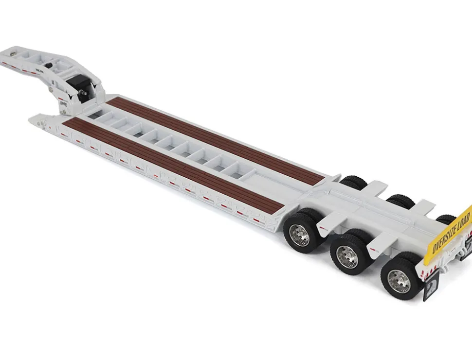 Trail King TK120 Hydraulic Detachable Gooseneck Lowboy Trailer White (Regular Version) "Transport Series" 1/50 Diecast Model by Diecast Masters