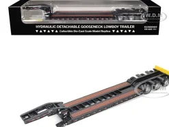 Trail King TK120 Hydraulic Detachable Gooseneck Lowboy Trailer Black (Regular Version) "Transport Series" 1/50 Diecast Model by Diecast Masters