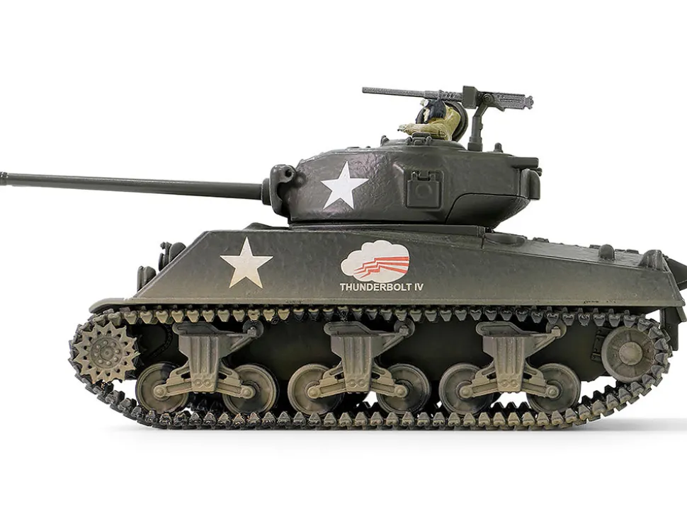U.S. Sherman M4A3(76) Medium Tank "THUNDERBOLT IV, 37th Tank Battalion, 4th Armored Division, Bastogne" (1944) United States Army "Mini AFV" Series 1/64 Diecast Model by Forces of Valor