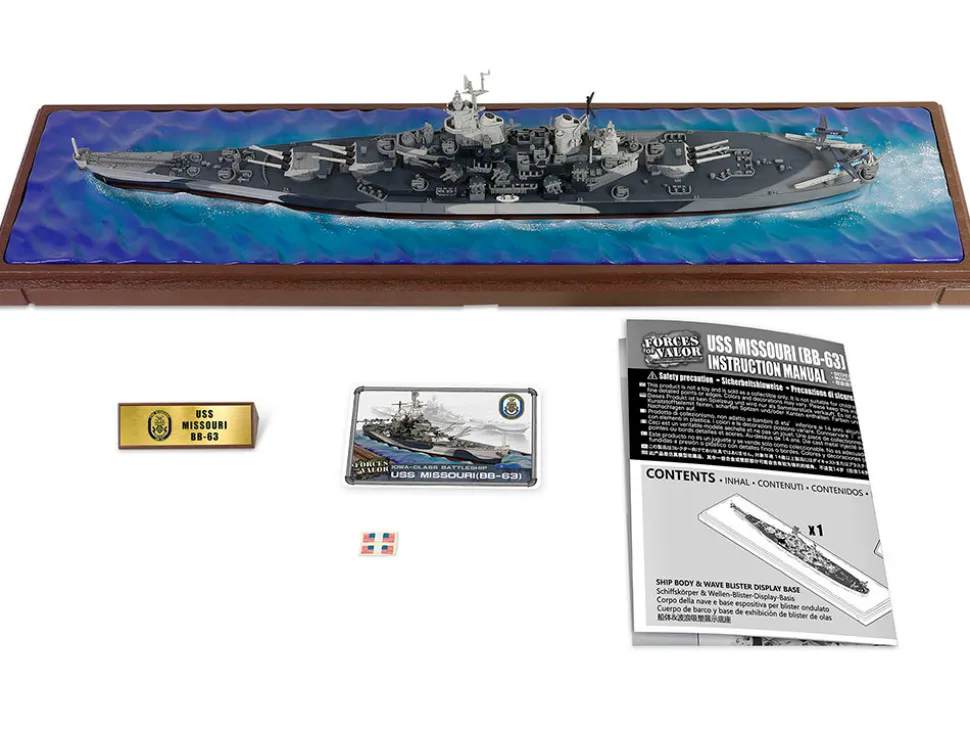 USS Missouri BB 63 Iowa class Battleship Battle of Okinawa 1945 United States Navy Waterline Edition Battleship Series 1/700 Diecast Model Forces of Valor FOV-862031B