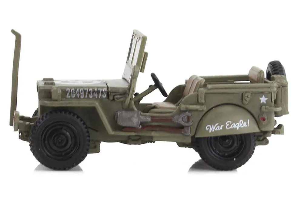 U.S. 1/4 ton Military Vehicle Olive Drab "Gen. George Patton, US 3rd Army, War Eagle" (1945) United States Army "Ground Power Series" 1/72 Diecast Model by Hobby Master