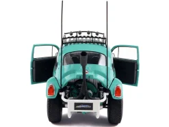 1976 Volkswagen Beetle Baja Miami Green with Pink Graphics 1/18 Diecast Model Car by Solido
