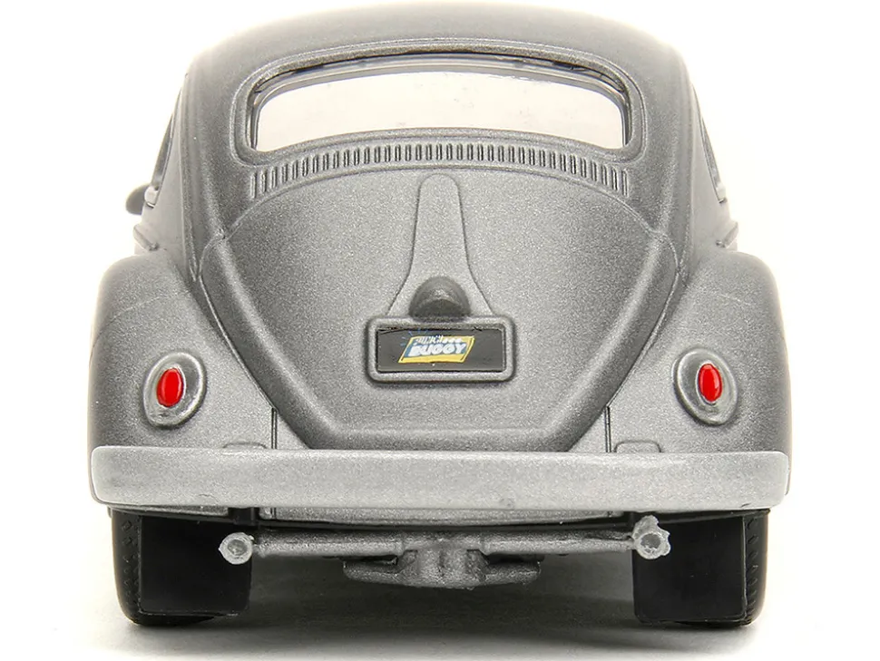 1959 Volkswagen Beetle Gray Metallic with Silver Flames and Boxing Gloves Accessory Punch Buggy Series 1/32 Diecast Model Car Jada JA34235