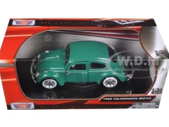 1966 Volkswagen Beetle Green 1/24 Diecast Model Car Motormax 73223 grn