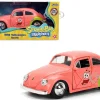1959 Volkswagen Beetle "Patrick Star" Livery Pink "SpongeBob SquarePants" (1999-Current) TV Series "Hollywood Rides" Series 1/32 Diecast Model Car by Jada