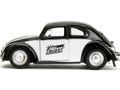1959 Volkswagen Beetle Punch Buggy Black and White and Boxing Gloves Accessory Punch Buggy Series 1/32 Diecast Model Car Jada 34233