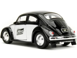 1959 Volkswagen Beetle Punch Buggy Black and White and Boxing Gloves Accessory Punch Buggy Series 1/32 Diecast Model Car Jada 34233