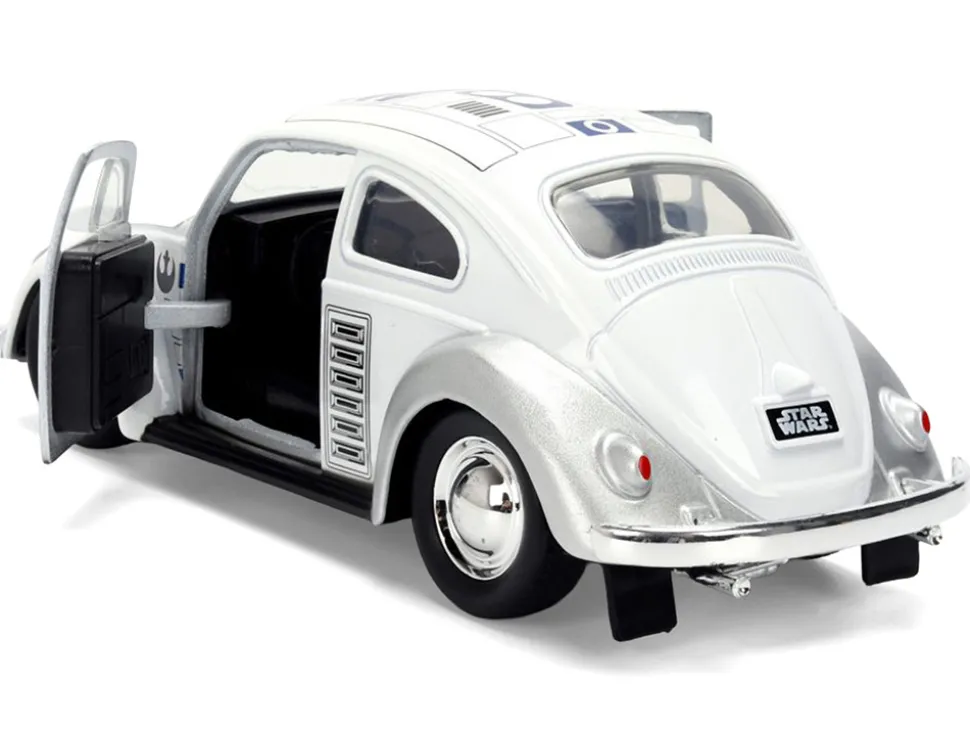 1959 Volkswagen Beetle "R2-D2" Livery White with Graphics "Star Wars" Franchise "Hollywood Rides" Series 1/32 Diecast Model Car by Jada