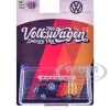 1960 Volkswagen Delivery Van Black with Stripes and White Roof Rack Limited Edition to 5280 pieces Worldwide 1/64 Diecast Model Car by M2 Machines