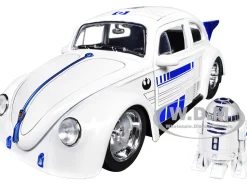 1959 Volkswagen Drag Beetle White with Graphics and R2-D2 Figure 