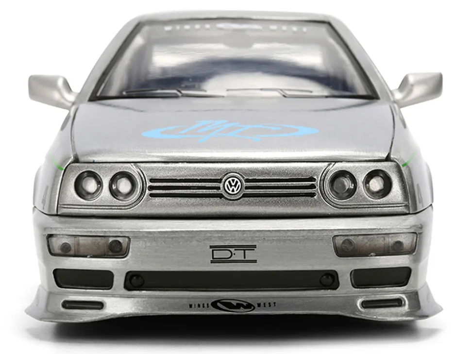 Volkswagen Jetta Raw Metal Color Brush Finish "The Fast and the Furious" (2001) Movie "25 Years of Fast & Furious" Series 1/24 Diecast Model Car by Jada