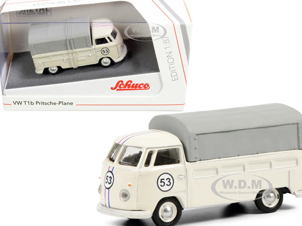 Volkswagen T1b Pritsche Plane Pickup Truck Canopy #53 Cream 1/87 HO Diecast Model Schuco 452650300