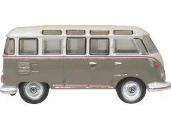 Volkswagen T1 Samba Bus Mouse Grey and Pearl White with Red Stripes 1/148 (N) Scale Diecast Model Car by Oxford Diecast