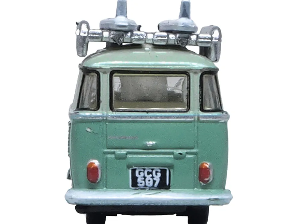 Volkswagen T1 Samba Bus RHD (Right Hand Drive) Green Two-Tone with Surfboards on Roof Rack 1/148 (N) Scale Diecast Model Car by Oxford Diecast