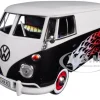 Volkswagen Type 2 T1 Delivery Van with Flames 1/24 Diecast Car Model Motormax 79566