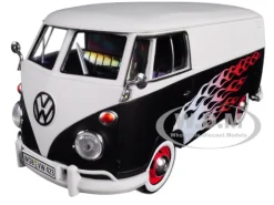 Volkswagen Type 2 T1 Delivery Van with Flames 1/24 Diecast Car Model Motormax 79566
