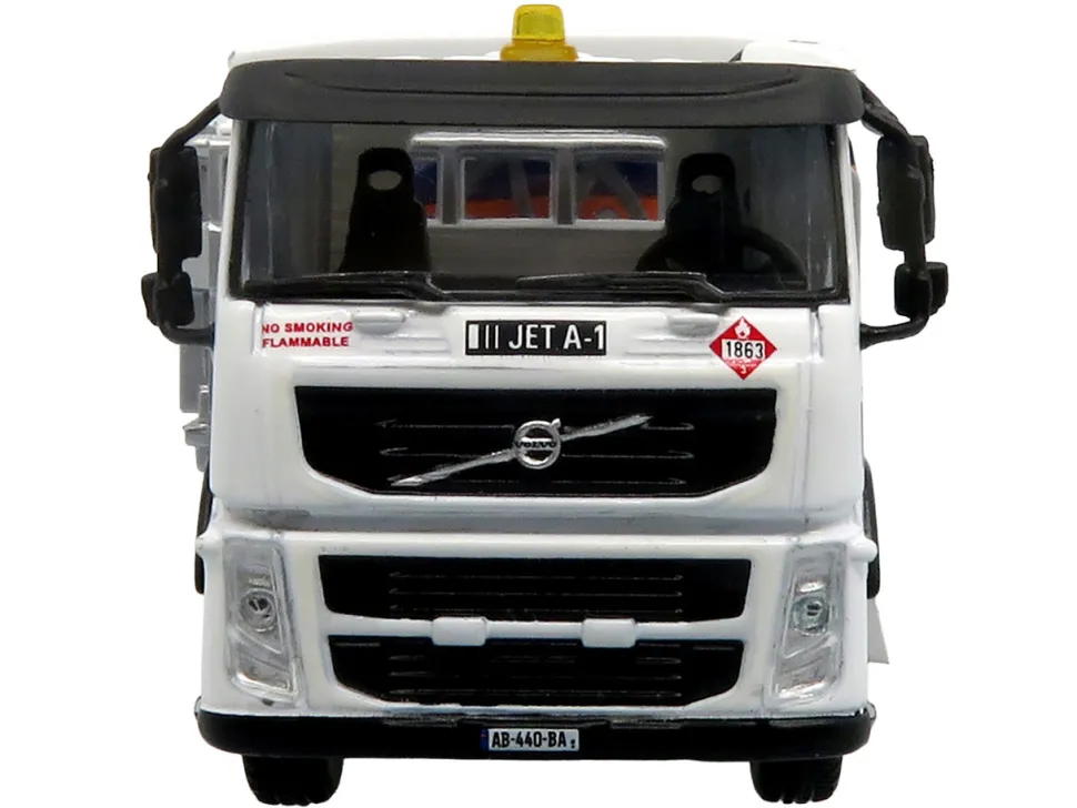 Volvo FM500 with Esterer Aviation Refueling Tanker Truck "Gulf Aviation" White with Blue Stripes Limited Edition 1/87 (HO) Diecast Model by Iconic Replicas