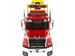 Western Star 49X SBFA Tridem Axle Heavy-Haul Tractor XL 120 Low-Profile HDG Trailer Red Black Transport Series 1/50 Diecast Model Diecast Masters 71090