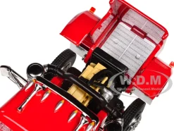 White Western Star 4900 Day Cab with 48’ Utility Flatbed Trailer Viper Red 1/64 Diecast Model by DCP/First Gear