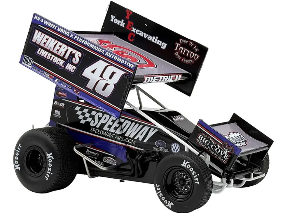 Winged Sprint Car #48 Danny Dietrich "Weikert's Livestock - Speedway Cars" Gary Kauffman Racing (2025) 1/18 Diecast Model Car by ACME