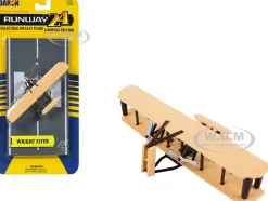 Wright Flyer Biplane Aircraft Beige with Runway Section Diecast Model Airplane Runway24 RW240