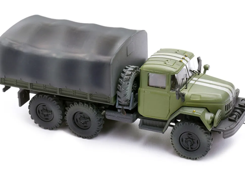 ZIL 131 Cargo Truck Green with White Stripes Ukrainian Ground Forces 1/72 Diecast Model Legion LEG-12064LB